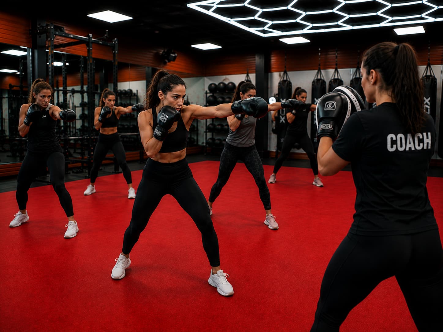 Cours de boxe pour femmes à l'Académie d'Arts Martiaux Adrar